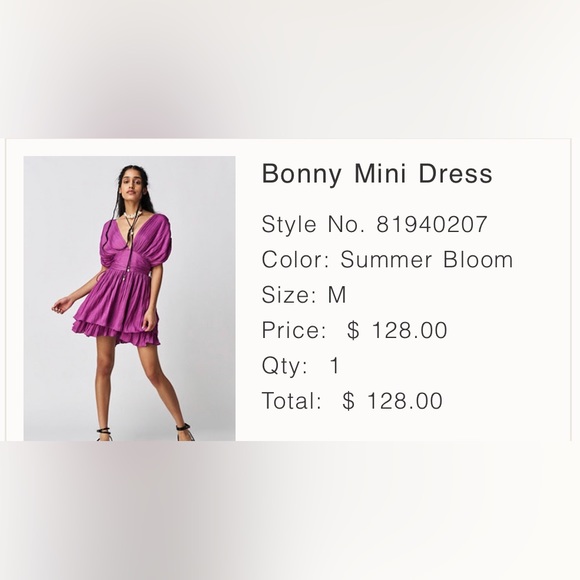FREE PEOPLE Bonny Mini Dress - Sz M - Picture 2 of 4